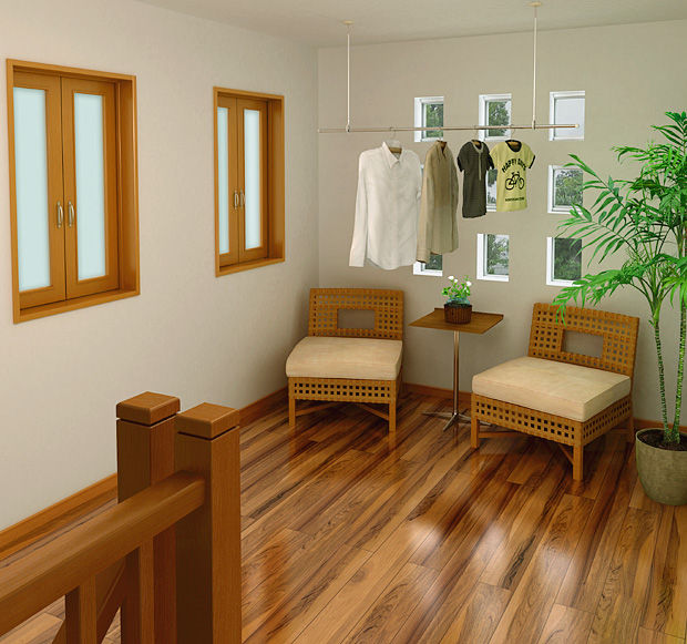 「施工例1」室内物干し_天井付けﾀｲﾌﾟ