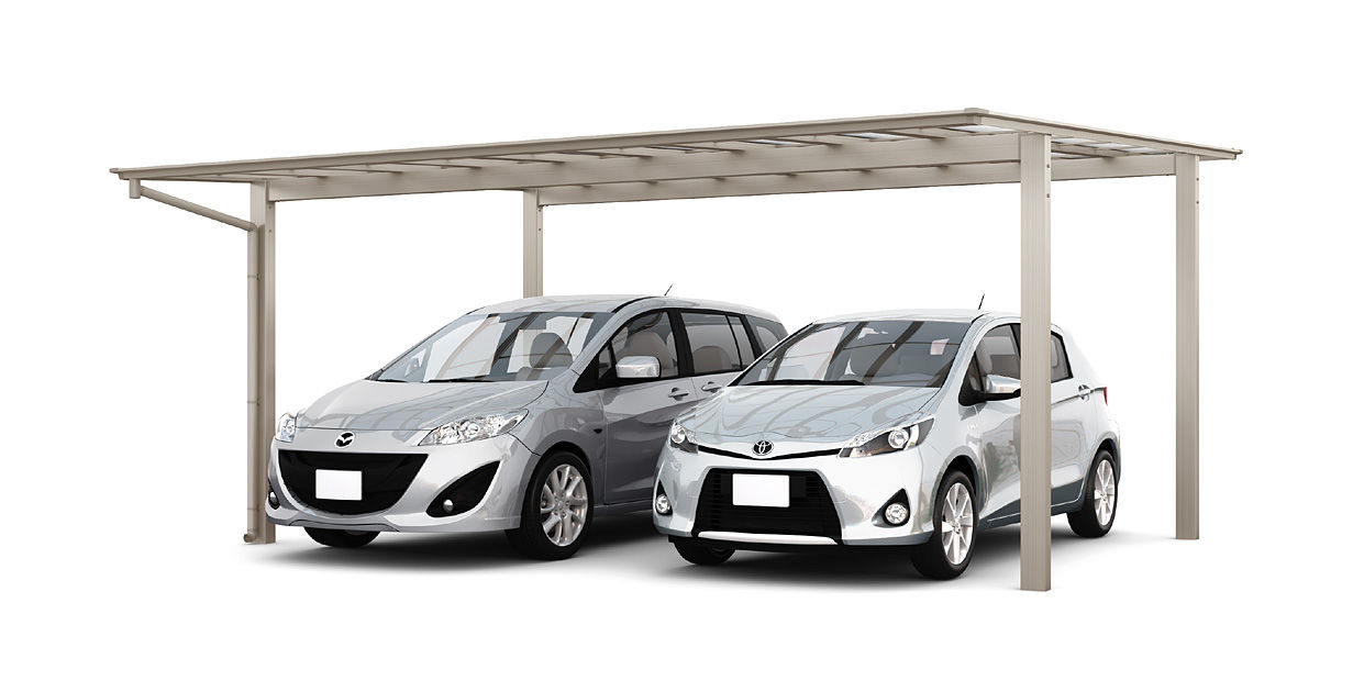 ﾈｽｶF_2台用__54-50型_ｼｬｲﾝｸﾞﾚｰ（屋根材_ｸﾘｱﾏｯﾄ）