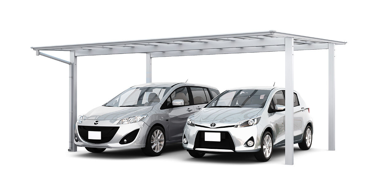 ﾈｽｶF_2台用__54-50型_ﾅﾁｭﾗﾙｼﾙﾊﾞｰ（屋根材_ｸﾘｱﾏｯﾄ）