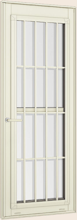 採風勝手口ﾄﾞｱFS(ﾌﾗｯﾄｽﾗｲﾄﾞ)_外観__縦格子_ﾎﾜｲﾄ