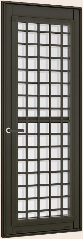 採風勝手口ﾄﾞｱFS(ﾌﾗｯﾄｽﾗｲﾄﾞ)_外観__井桁格子_ｵｰﾀﾑﾌﾞﾗｳﾝ