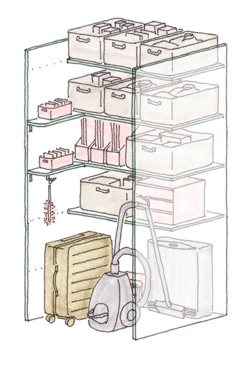 CT701_物入れﾀｲﾌﾟ_L字使いの棚の物入れ