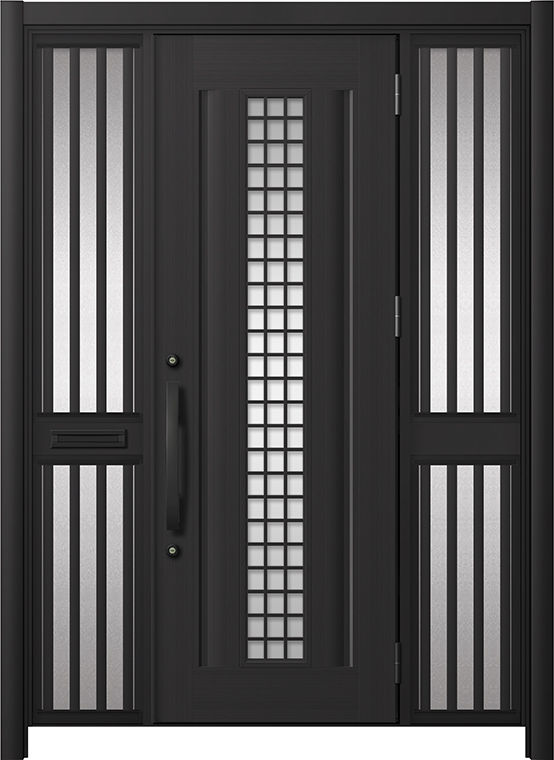 C20N型_両袖飾り中桟付ﾎﾟｽﾄ付_ﾏｯﾄﾌﾞﾗｯｸ