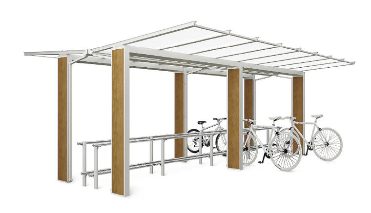 AR-A型_Y合掌_単体60型_木目調柱(ﾅﾁｭﾗﾙｼﾙﾊﾞｰF･木目調_ﾁｪﾘｰｳｯﾄﾞ･屋根材=ﾎﾟﾘｶｰﾎﾞﾈｰﾄ)