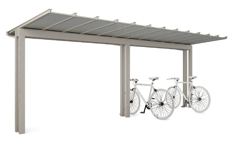 AR-A型_基本_単体60型_標準柱(ｼｬｲﾝｸﾞﾚｰ･屋根材=ｱﾙﾐ樹脂複合板)