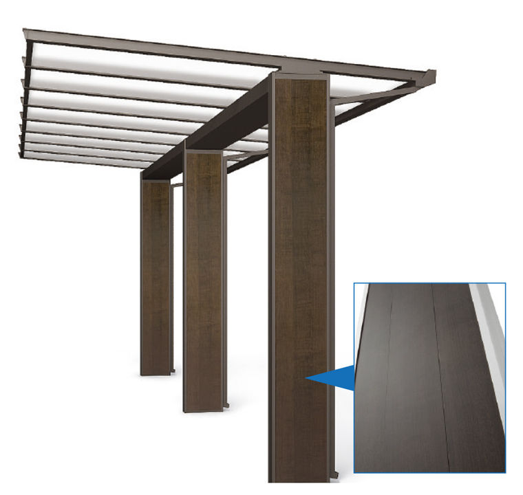 AR-A型_柱仕様_木目調柱(柿渋)