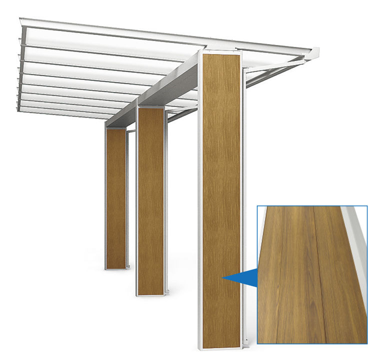 AR-A型_柱仕様_木目調柱(ﾁｪﾘｰｳｯﾄﾞ)