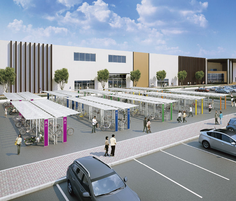 AR-A型_施工例1_ｼｮｯﾋﾟﾝｸﾞﾓｰﾙの駐輪場に