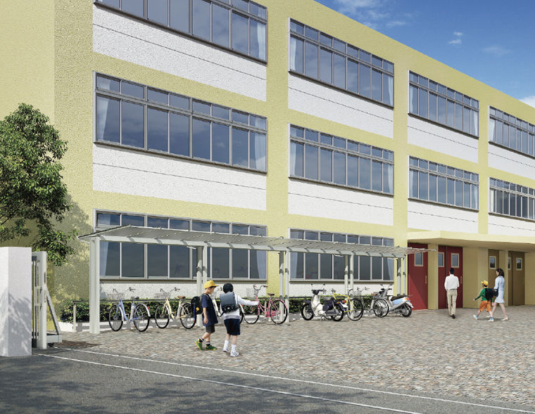 AR-A型_施工例3_学校の職員用駐輪場に