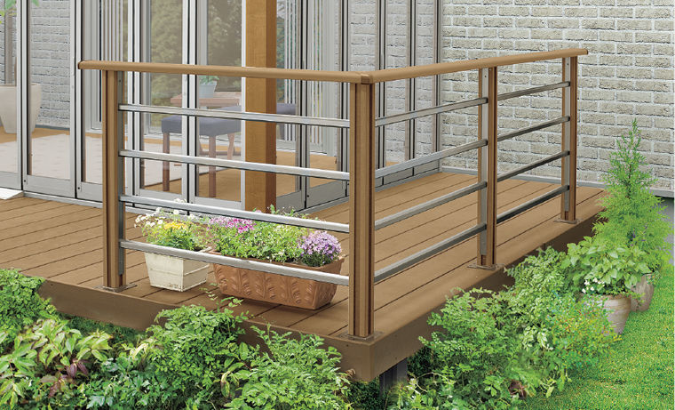 ﾃﾞｯｷﾌｪﾝｽ 横ﾋﾞｰﾑﾊﾟﾈﾙ ﾗｲﾄｳｯﾄﾞ+ｼｬｲﾝｸﾞﾚｰ