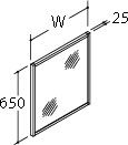 間口450mm・600mm_全高1,800mm用_ミラーキャビネット木枠付1面鏡・照明なし