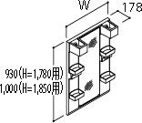 全高1,780mm_1,850mm用_ミラーキャビネット_1面鏡(LED照明(ロングミラー))_くもり止めコート付