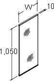 全高1,900mm用_ミラーキャビネット1面鏡(シンプルタイプ)_ロングミラー