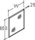 全高1,800mm用_ミラーキャビネット木枠付1面鏡
