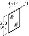 間口450mm_全高1,800mm用_ミラーキャビネット1面鏡_シンプルタイプ