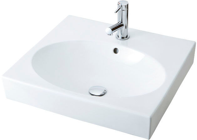 角形洗面器(ベッセル式)_YL-A546(オーバル)タイプ_シングルレバー混合水栓