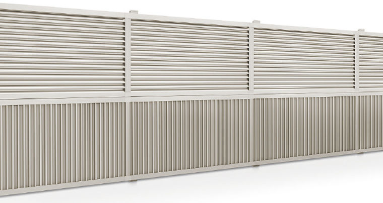 ｵﾌﾞﾘｰｸﾌｪﾝｽ_2段施工_上段：RC型〈横目隠しﾀｲﾌﾟ〉+下段：RD型〈縦目隠しﾀｲﾌﾟ〉