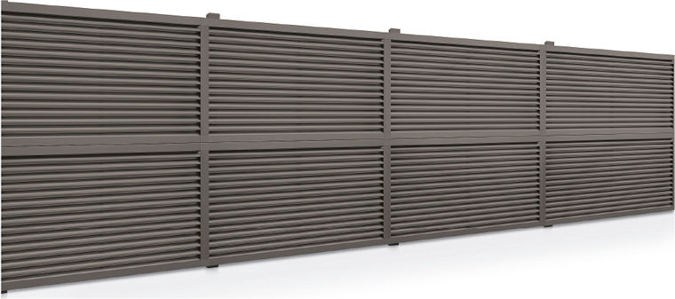 ｵﾌﾞﾘｰｸﾌｪﾝｽ_H-2357（1200-1200）_上段：RB型〈ｱﾙﾐﾙｰﾊﾞｰﾀｲﾌﾟ〉_+下段：RB型〈ｱﾙﾐﾙｰﾊﾞｰﾀｲﾌﾟ〉