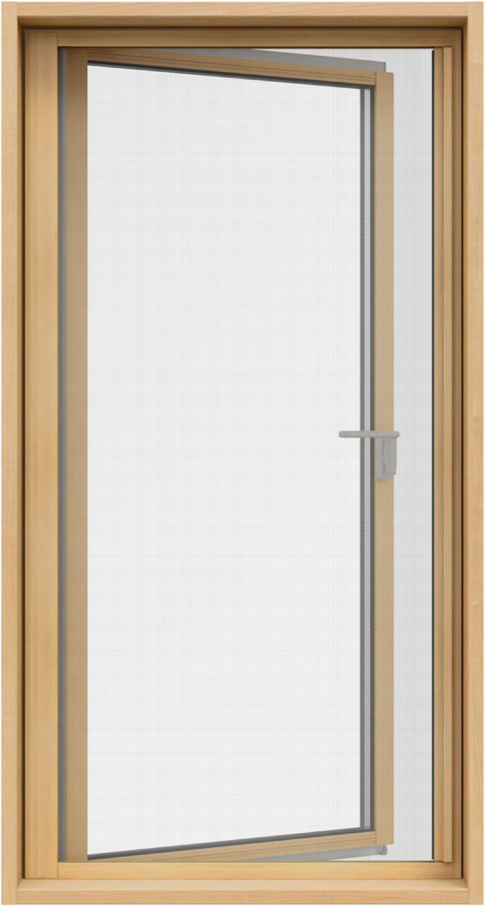 縦すべり出し窓(ｶﾑﾗｯﾁ)有償品横引きﾛｰﾙ網戸使用時内観