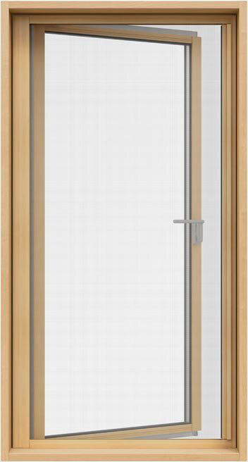 縦すべり出し窓(ｶﾑﾗｯﾁ)有償品_横引きﾛｰﾙ網戸_使用時