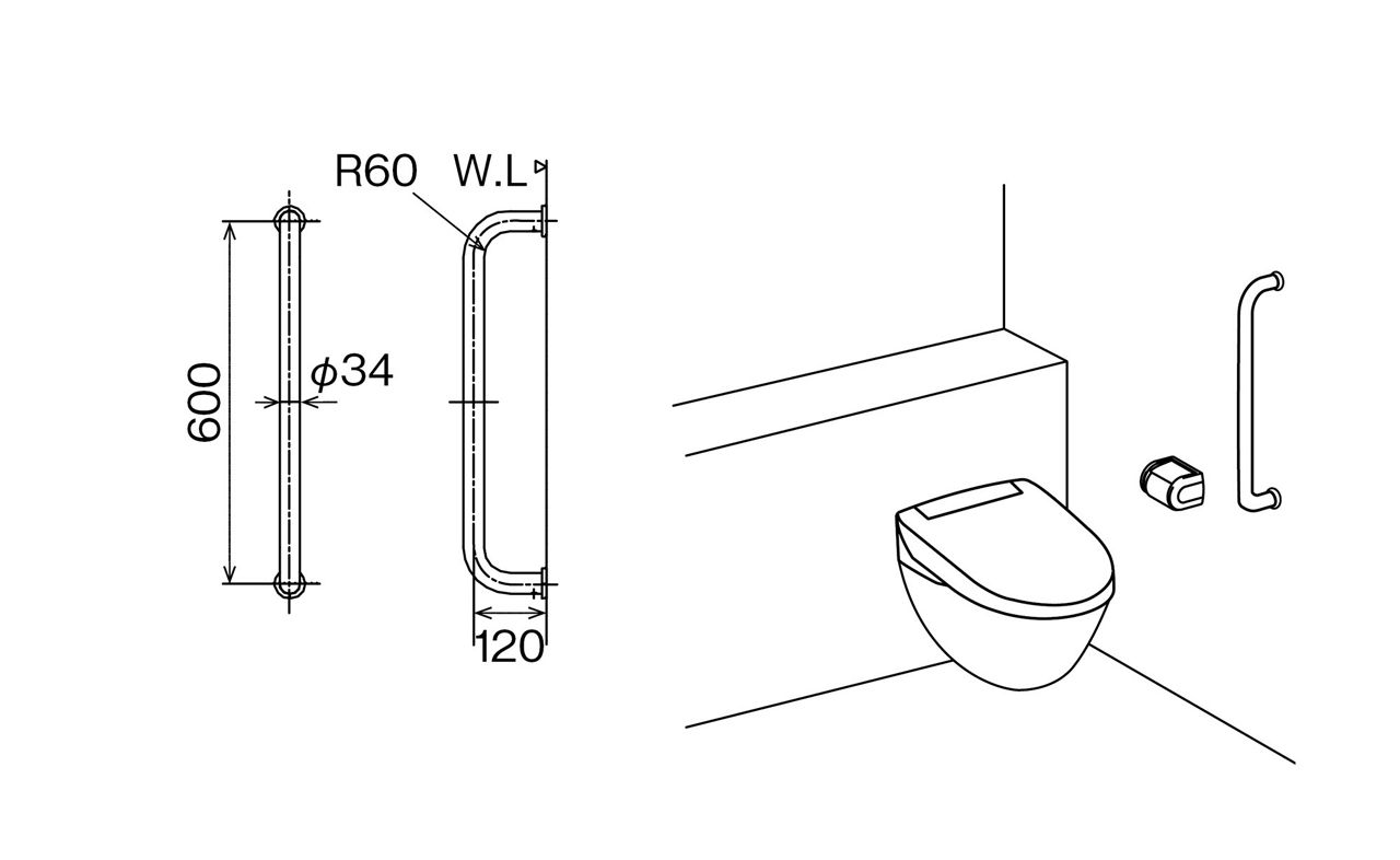 寸法図_多用途用手すり（Ⅰ型）