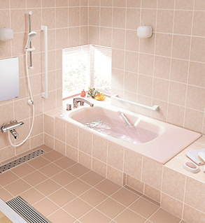 グラスティN浴槽(高齢者配慮浴槽)_1400サイズ(1400x750)_和洋折衷タイプ