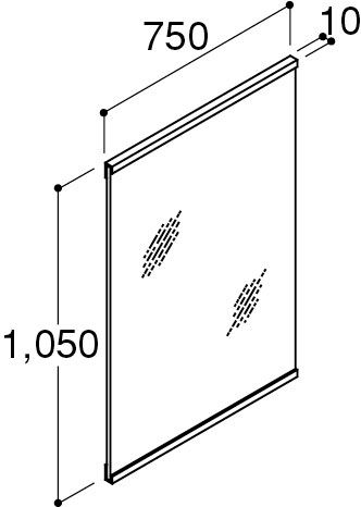1面鏡(間口750mm)