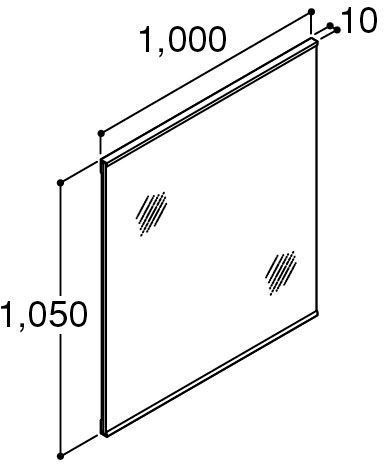 1面鏡(間口1000mm)