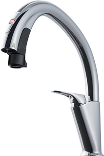 タッチレス水栓_ナビッシュハンズフリー_2種類のセンシング方式で対象物を捉え、吐水・止水を制御します