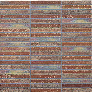 インテリアモザイク_窯変ボーダー_100×15mm角ボーダーネット張り
