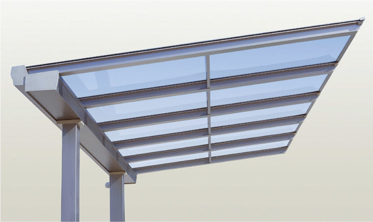 屋根材__ﾎﾟﾘｶｰﾎﾞﾈｰﾄ板(透明)使用※中骨が付きます｡