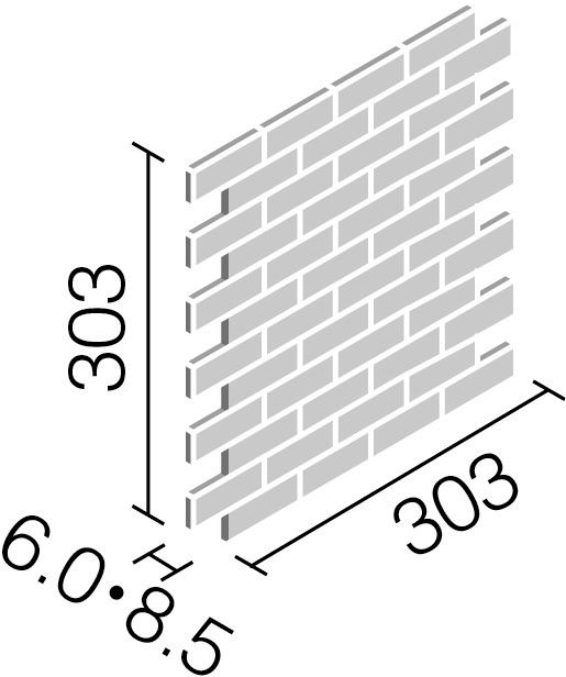 ランド(土もの調)_25×75角ネット張り_形状図
