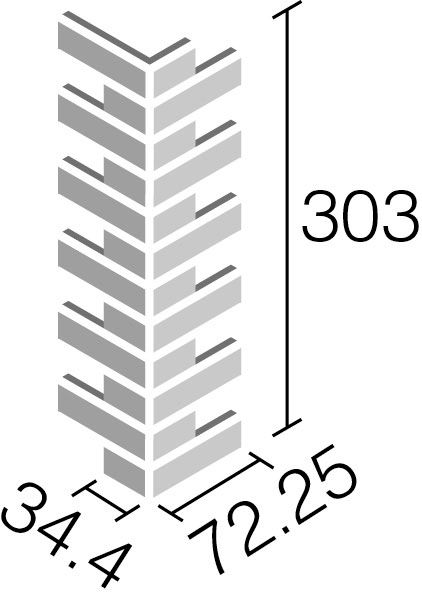 ランド(土もの調)_90°曲ネット張り_形状図
