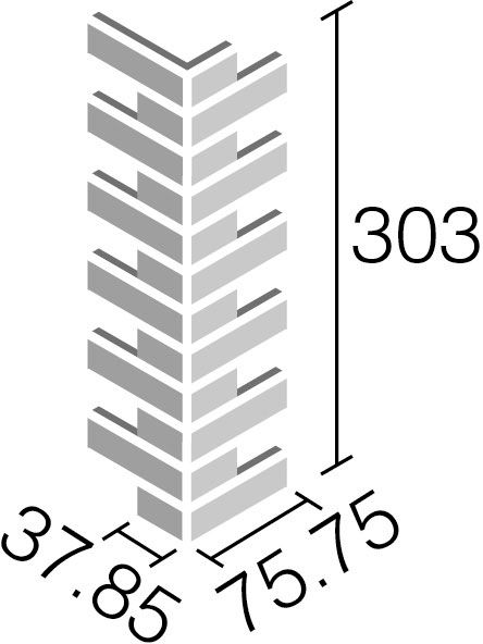 ランド(石ハツリ面)_90°曲ネット張り_形状図