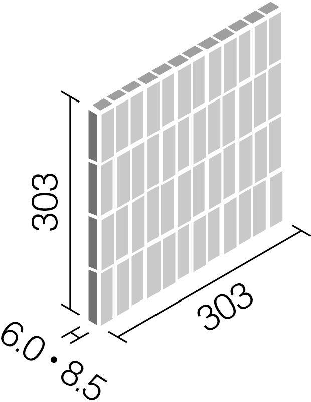 ラフソーン_25×75角ネット張り_形状図
