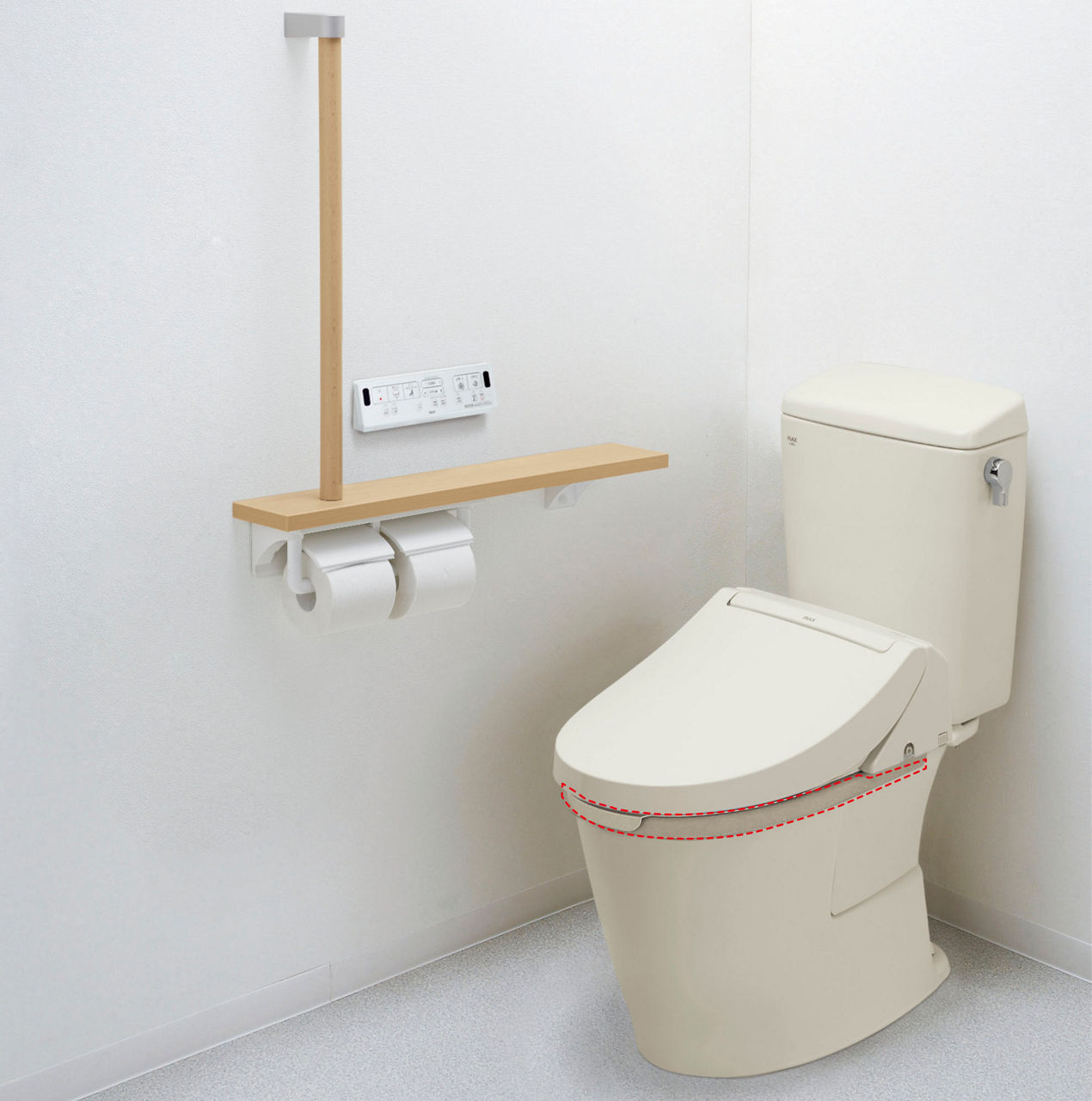 シャワートイレ付補高便座(30mmタイプ)(便器セット、手すり等は別売)