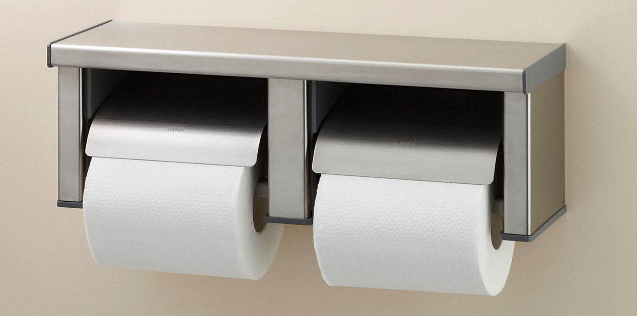 棚付ワンタッチ式2連紙巻器