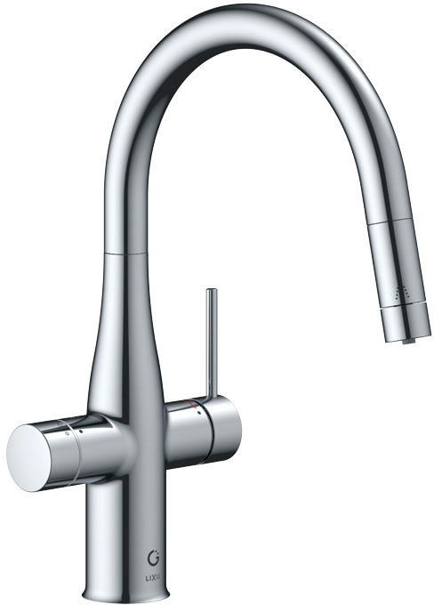 ワンホールタイプ_シングルレバー_ハンドシャワー_浄水器付_グリーンタップ冷水タイプ