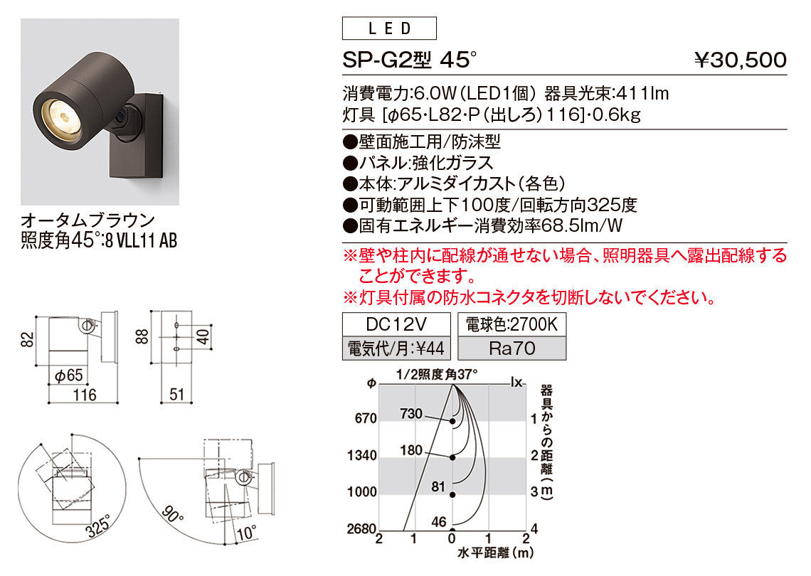【小組】SP-G2型45°（ｽﾎﾟｯﾄﾗｲﾄ）_ｵｰﾀﾑﾌﾞﾗｳﾝ