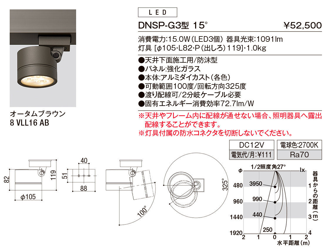 【小組】DNSP-G3型15°（ｽﾎﾟｯﾄﾗｲﾄ）_ｵｰﾀﾑﾌﾞﾗｳﾝ