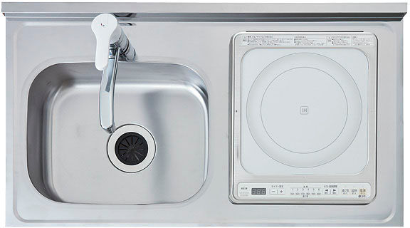 ミニキッチン_オープンタイプ_ワークトップ形状_間口90cm