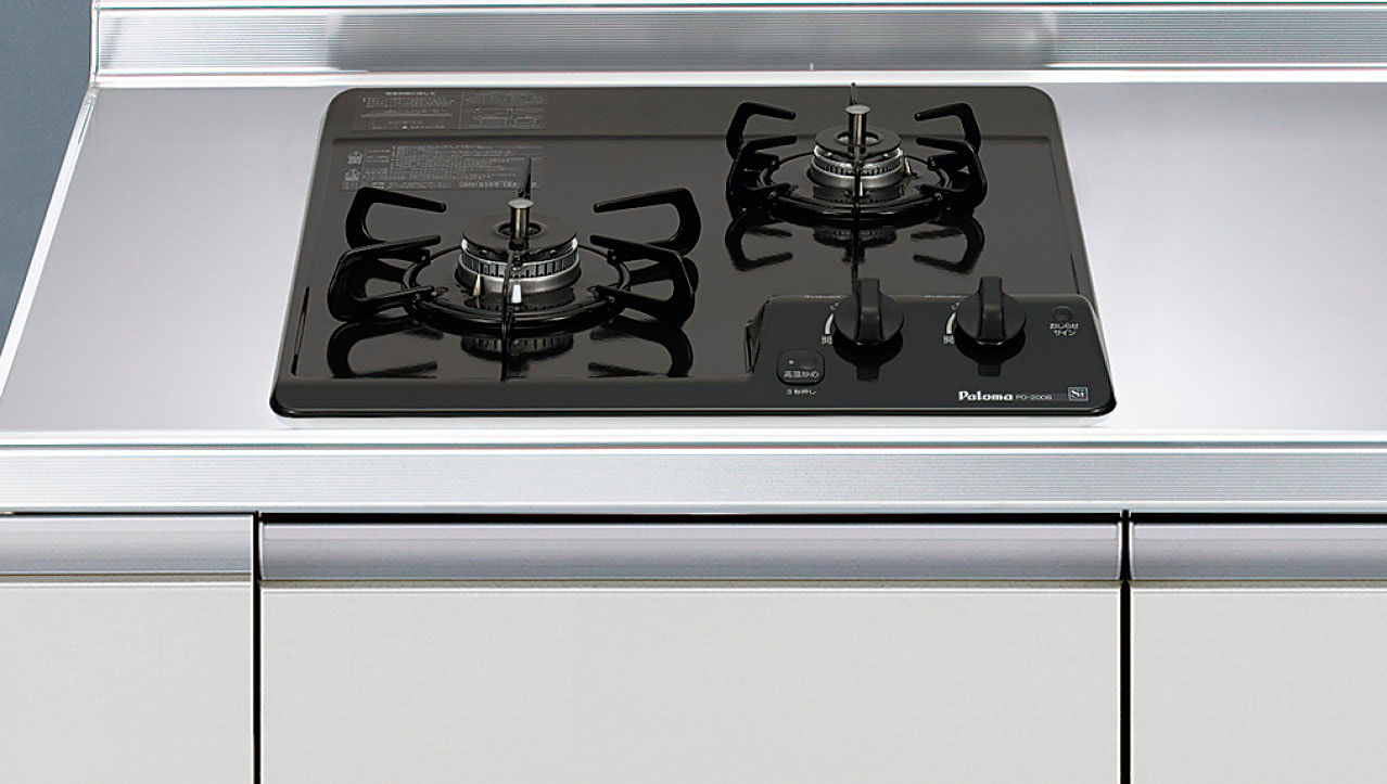 システムキッチン用ガス機器_2口コンロ・ホーロートップタイプ