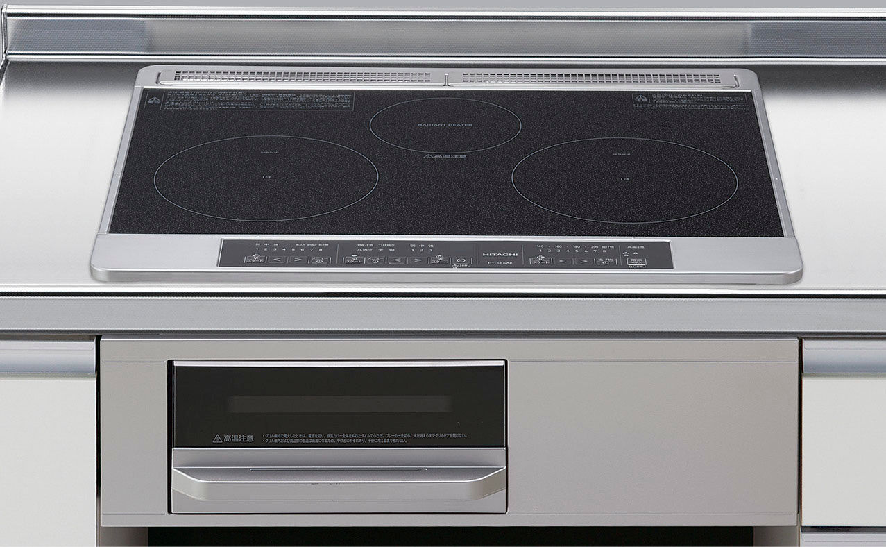 システムキッチン用_2口IH＋ラジエント・スタンダードタイプ(無水両面焼グリル)