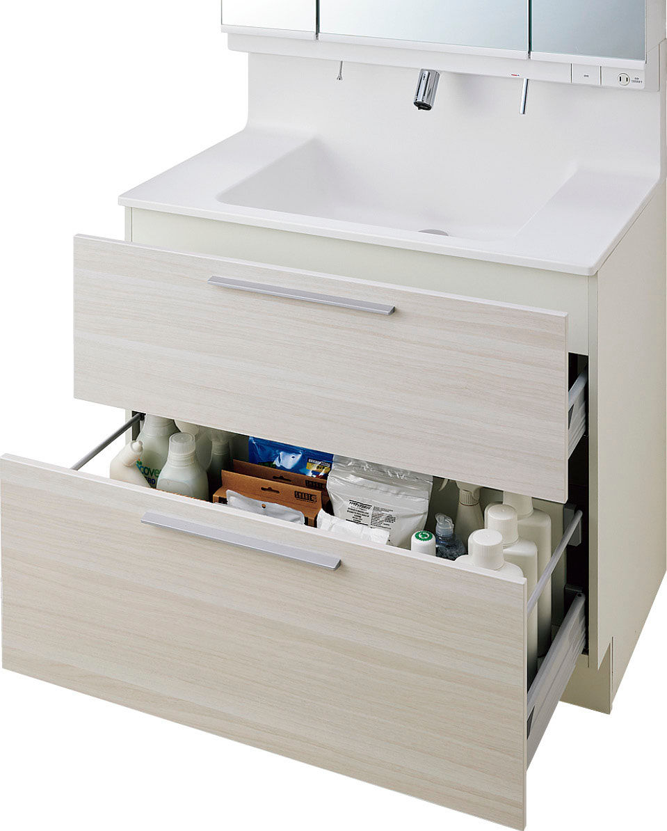 「クレヴィ」奥行560タイプ_化粧台本体_フルスライドタイプ
