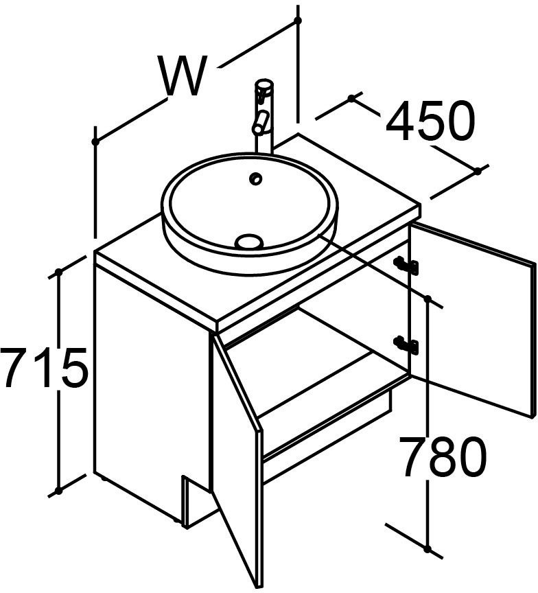 コンポタイプ_化粧台本体_YL-2841タイプ