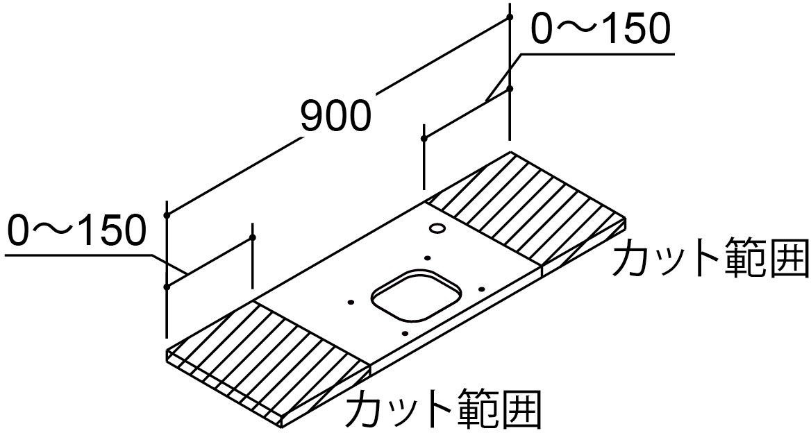 間口900mm_ベッセル手洗タイプ_ボウル中央_カウンター