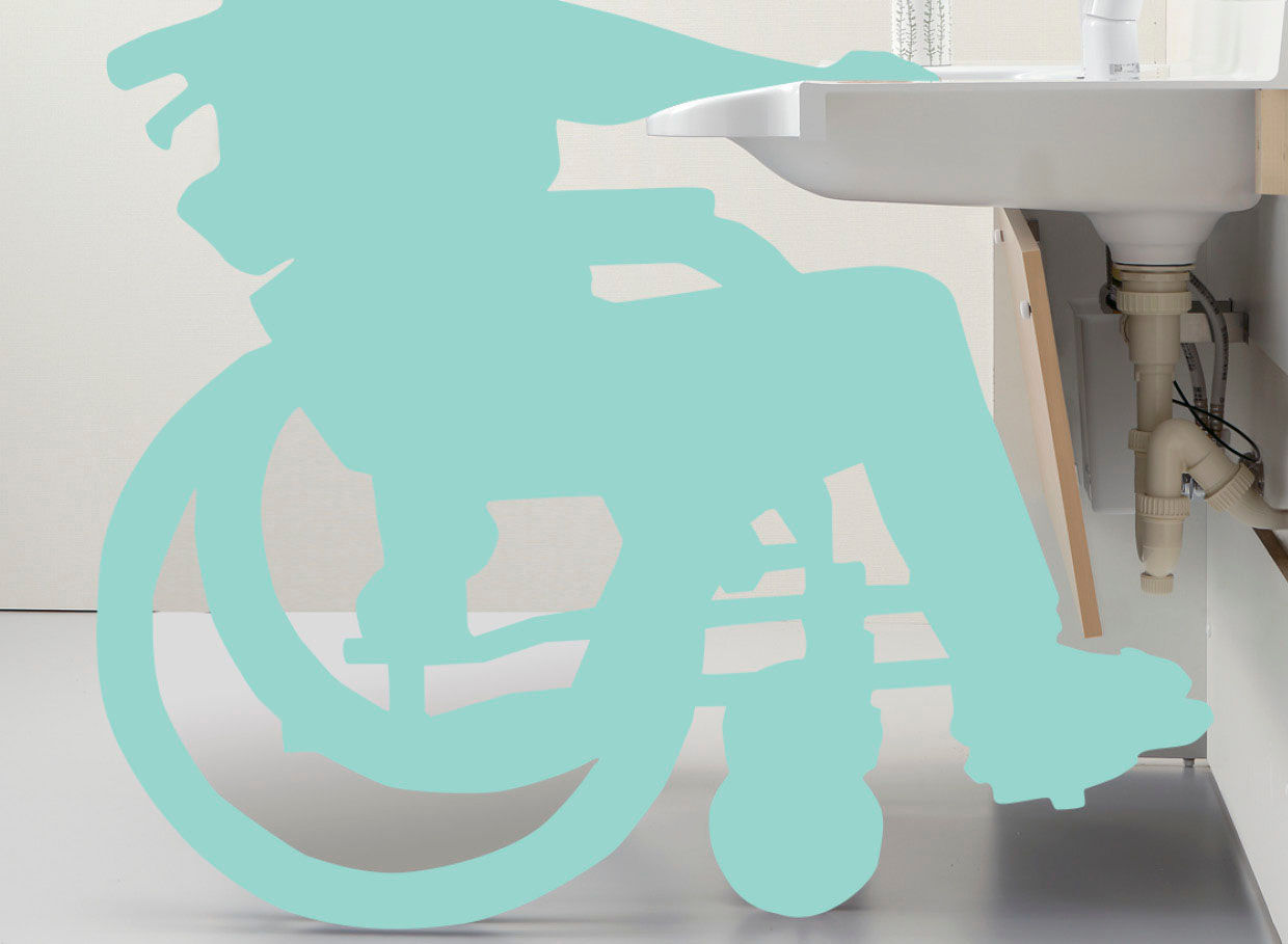 排水が奥で足元ゆったり