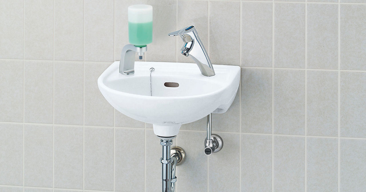 平付大形手洗器(壁付式)・シングルレバー単水栓