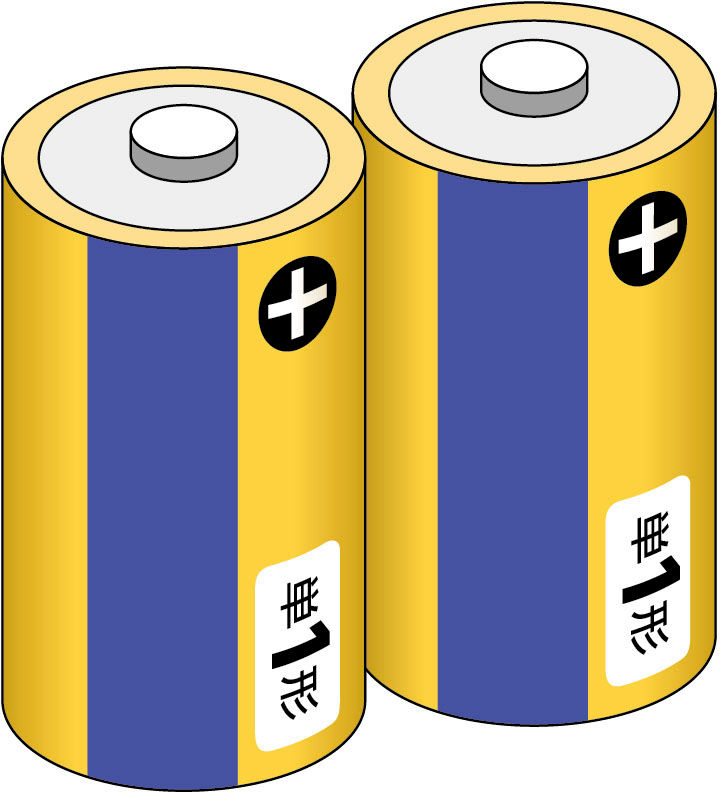 単1形アルカリ乾電池2本