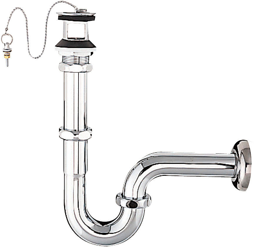 排水金具(呼び径32mm)_ゴム栓式壁排水Pトラップ